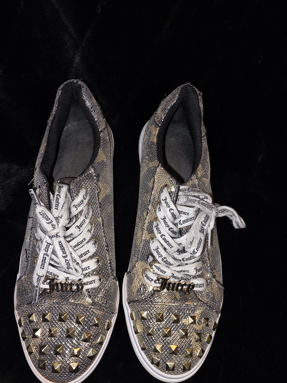 Juicy Couture Gold Studded Canvas Sneaker - Women's